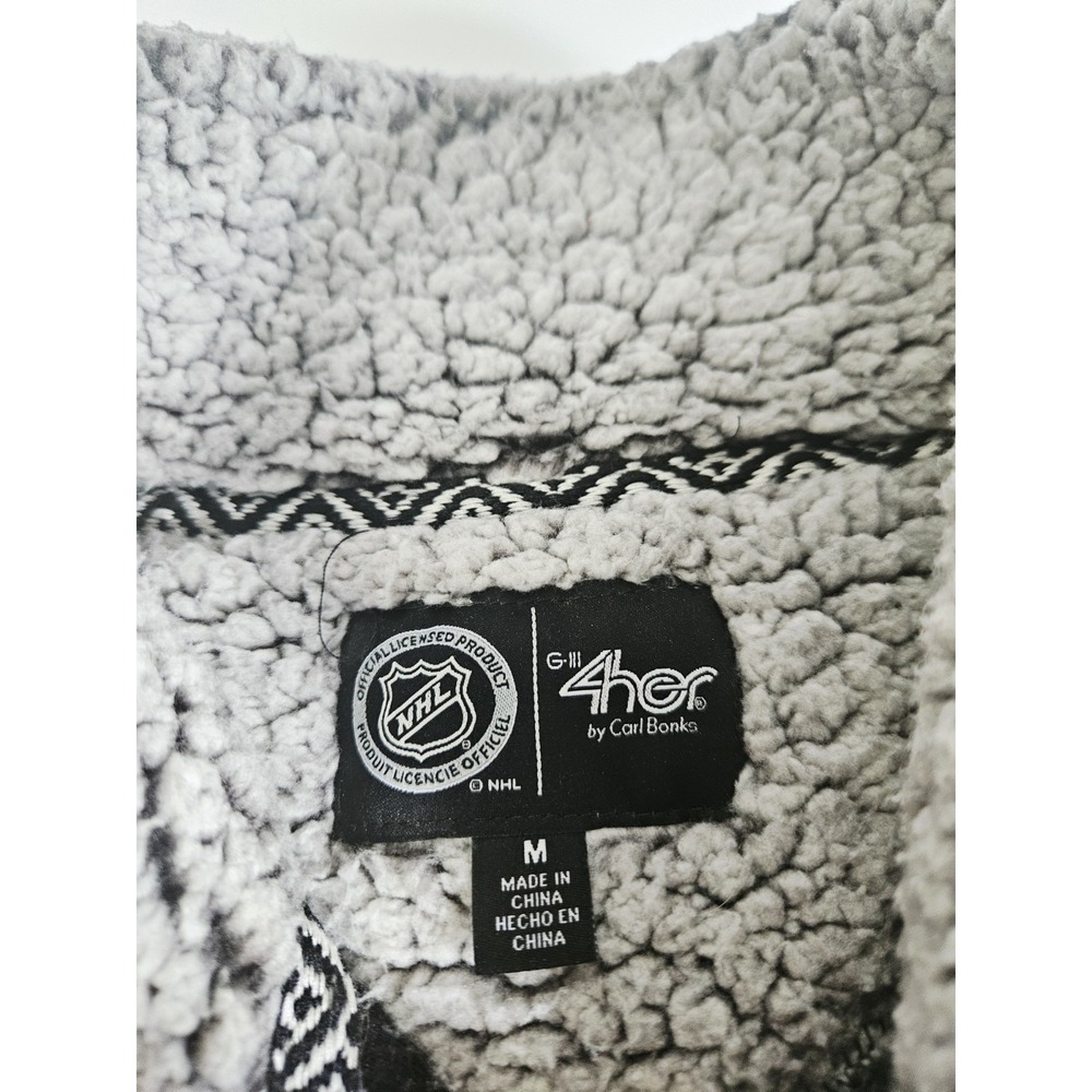 G-III 4 Her by Carl Banks Flyers Fleece Quarter Zip Women's Size Medium Off Grey - Picture 4 of 6